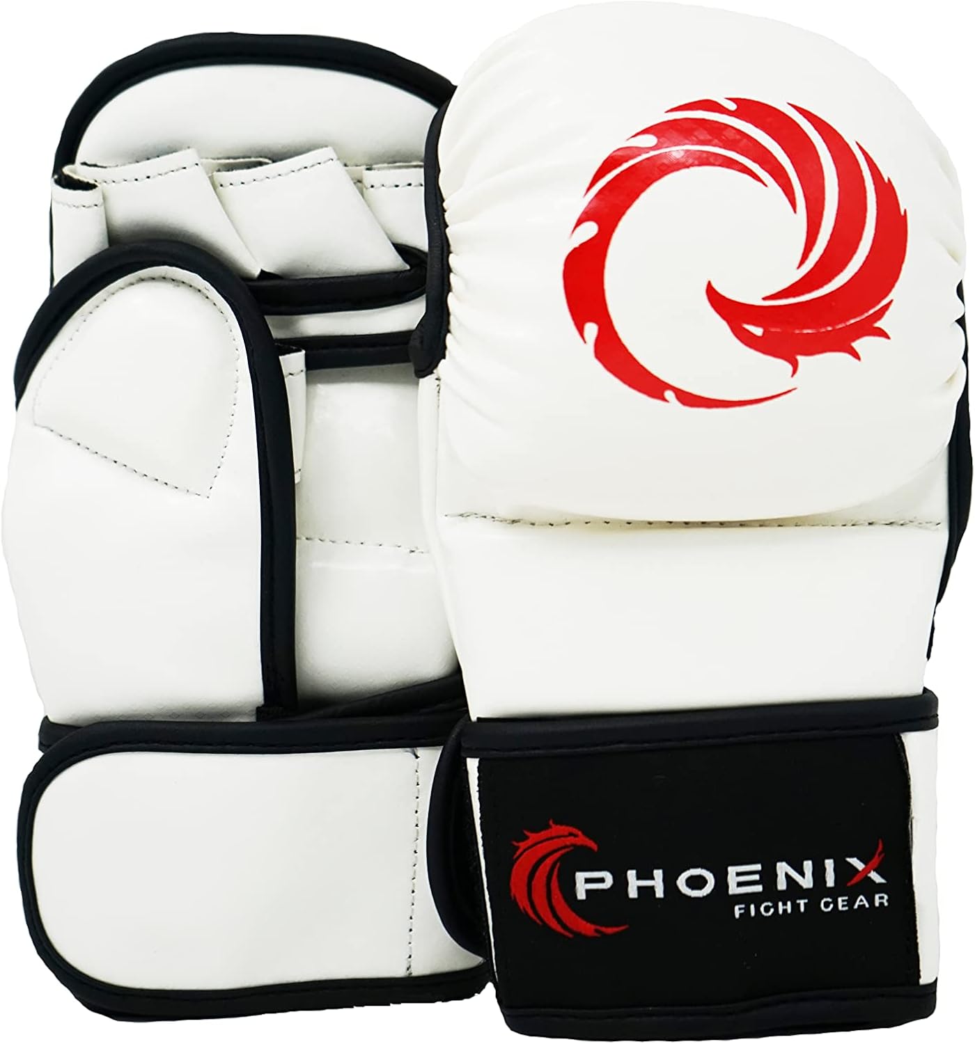 Kids Champion MMA Gloves, Gear for Boxing, Sparring, MMA, Mixed Martial Arts Sports, Taekwondo. Karate, Junior Training Glove, Kids Sizes X-Small, Small, Medium, Large, Gloves in Black and White
