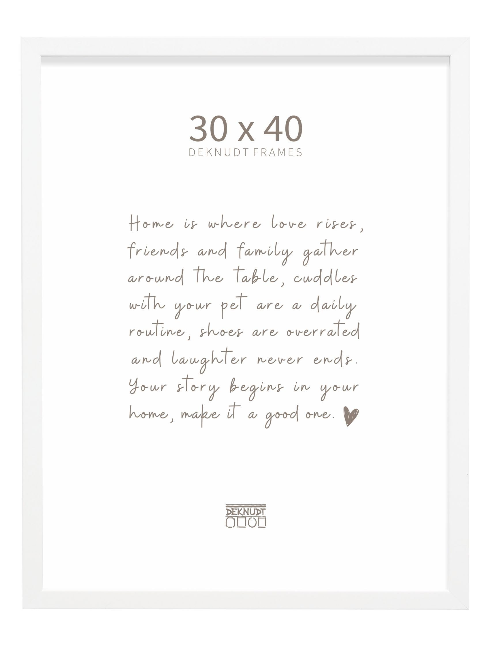 Deknudt Frames - wooden picture frame for 30 x 40 cm photo - white - for photos, posters or posters - S243K1 - for hanging