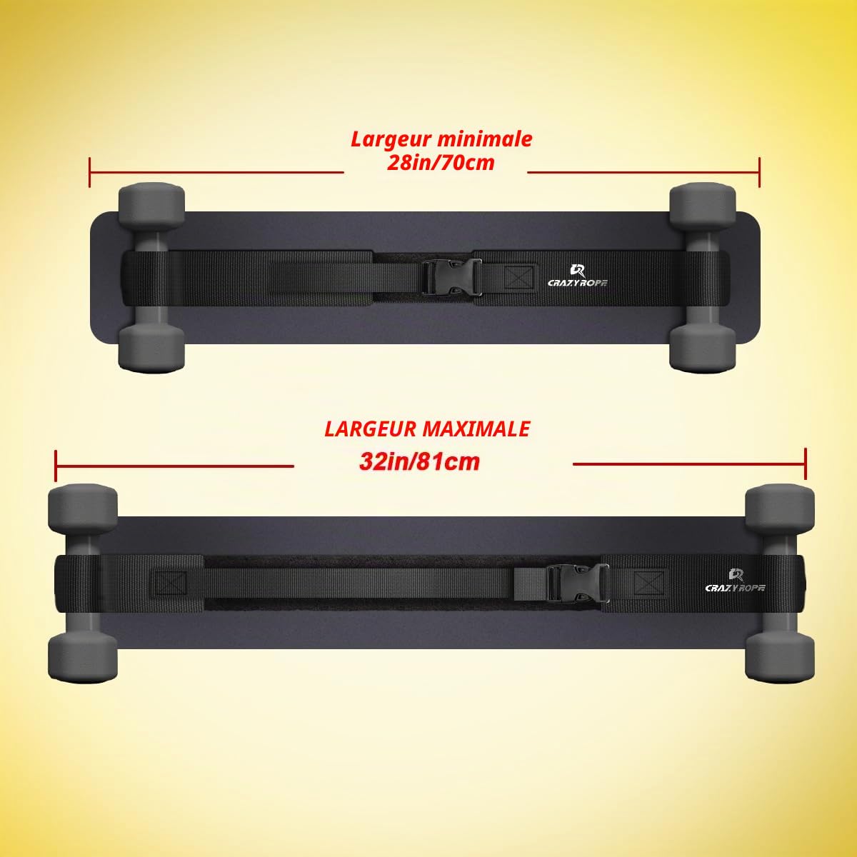 Hip Thrust Belt for Dumbbells, Ceinture de poussée de hanche pour haltères, kettlebells, ceinture de fessier pour poussée des hanches, des squats, des dips