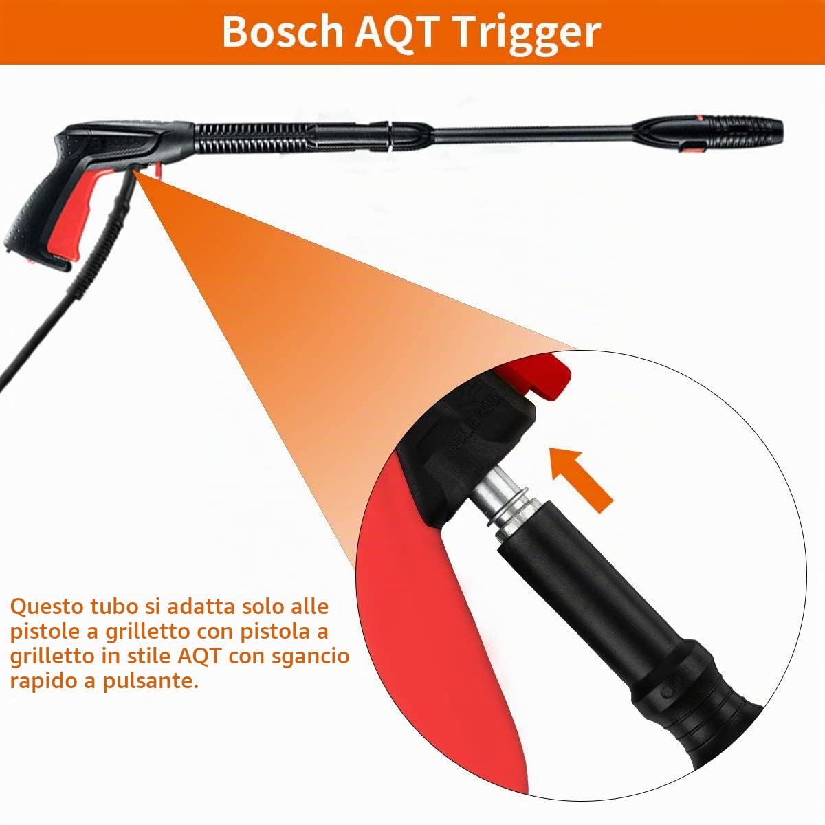 Fai Top 6M Tubo Flessibile per Bosch,Connettore Rapido,Tubo Flessibile ad alta Pressione compatibile con Idropulitrice Bosch AQT