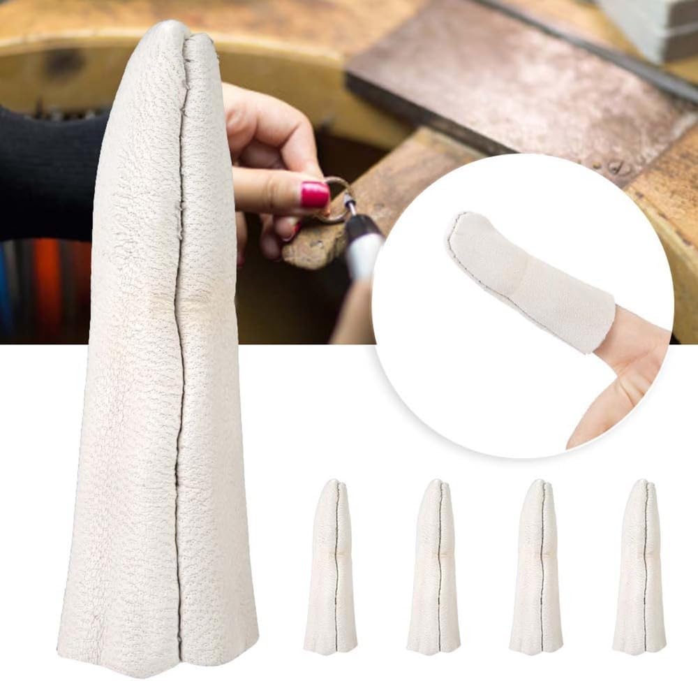 5Pcs Leather Finger Protection Cover Hand Sewing Finger Guards DIY Jewelry Making Crafting Tools(5pcs Fingers Protectors)
