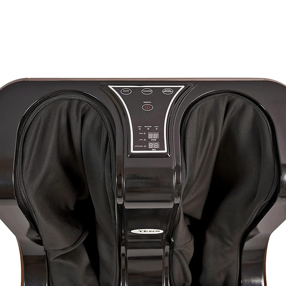 Tens calf and leg leg massage, (leg pressing and vibration), 80W, 4 motors, dark brown massage (brown) (T -99)