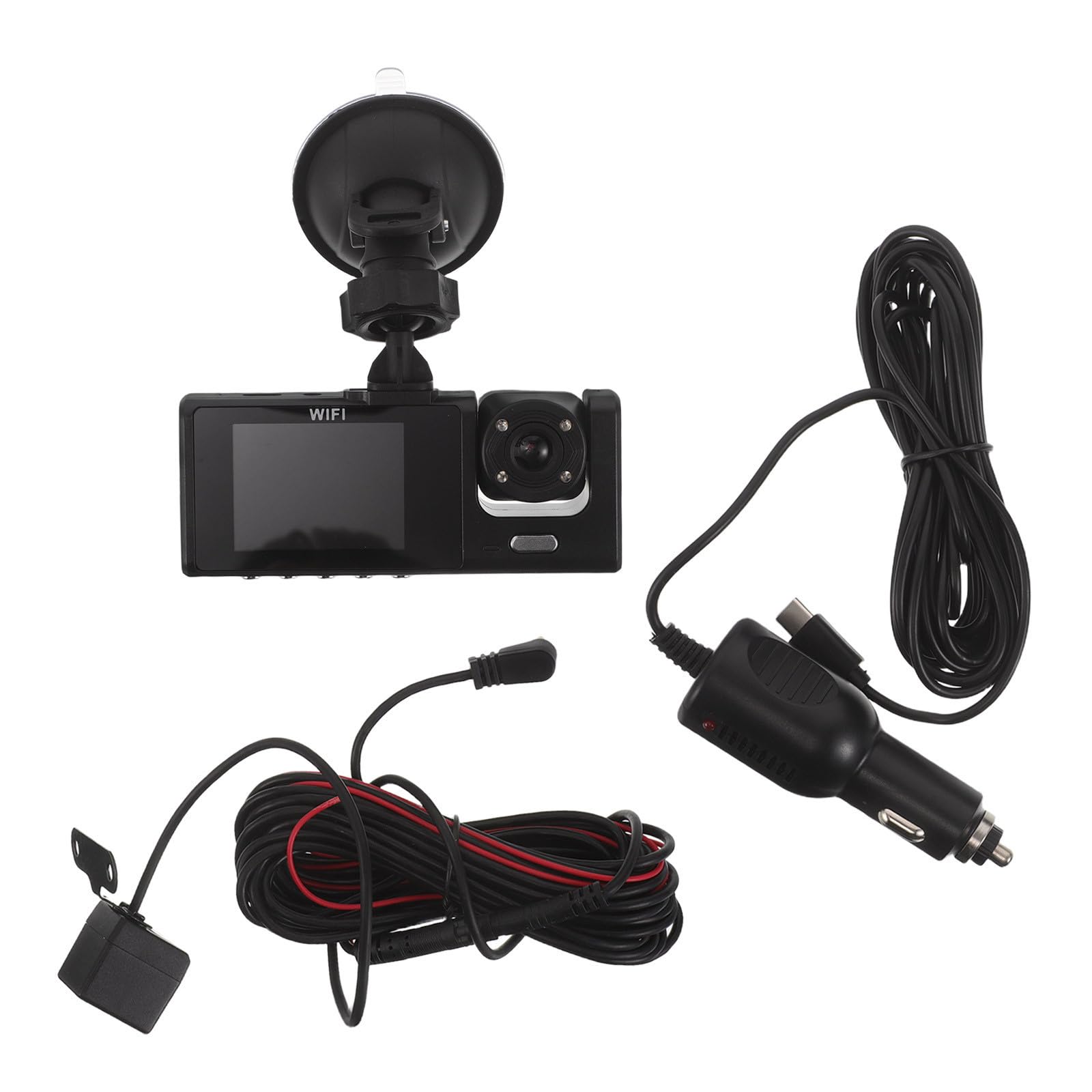 Cámara de Tablero para Coche y GPS Integrado Negro ABS 2 Pantalla