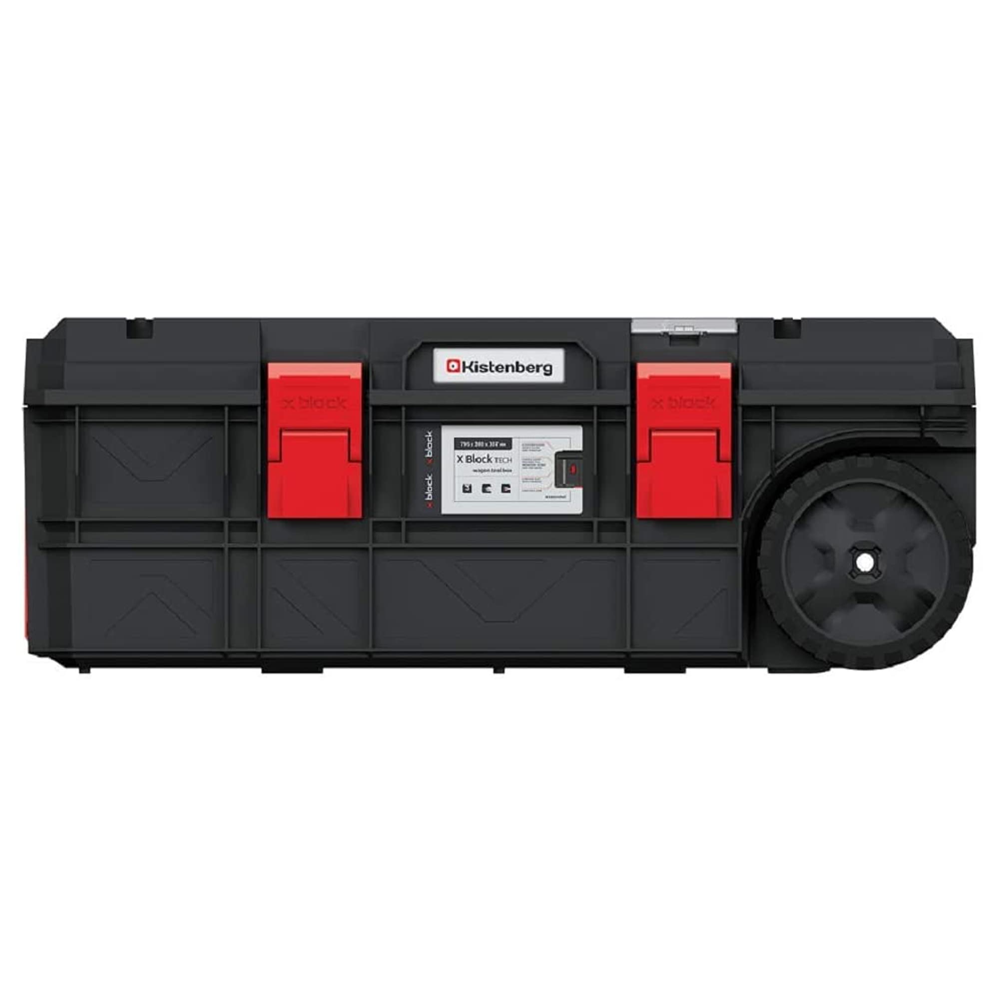 Caja de herramientas con ruedas para taller, caja de herramientas, con separadores, capacidad de carga de hasta 50 kg, plástico, 795 x 380 x 307 mm, serie modular X-Block
