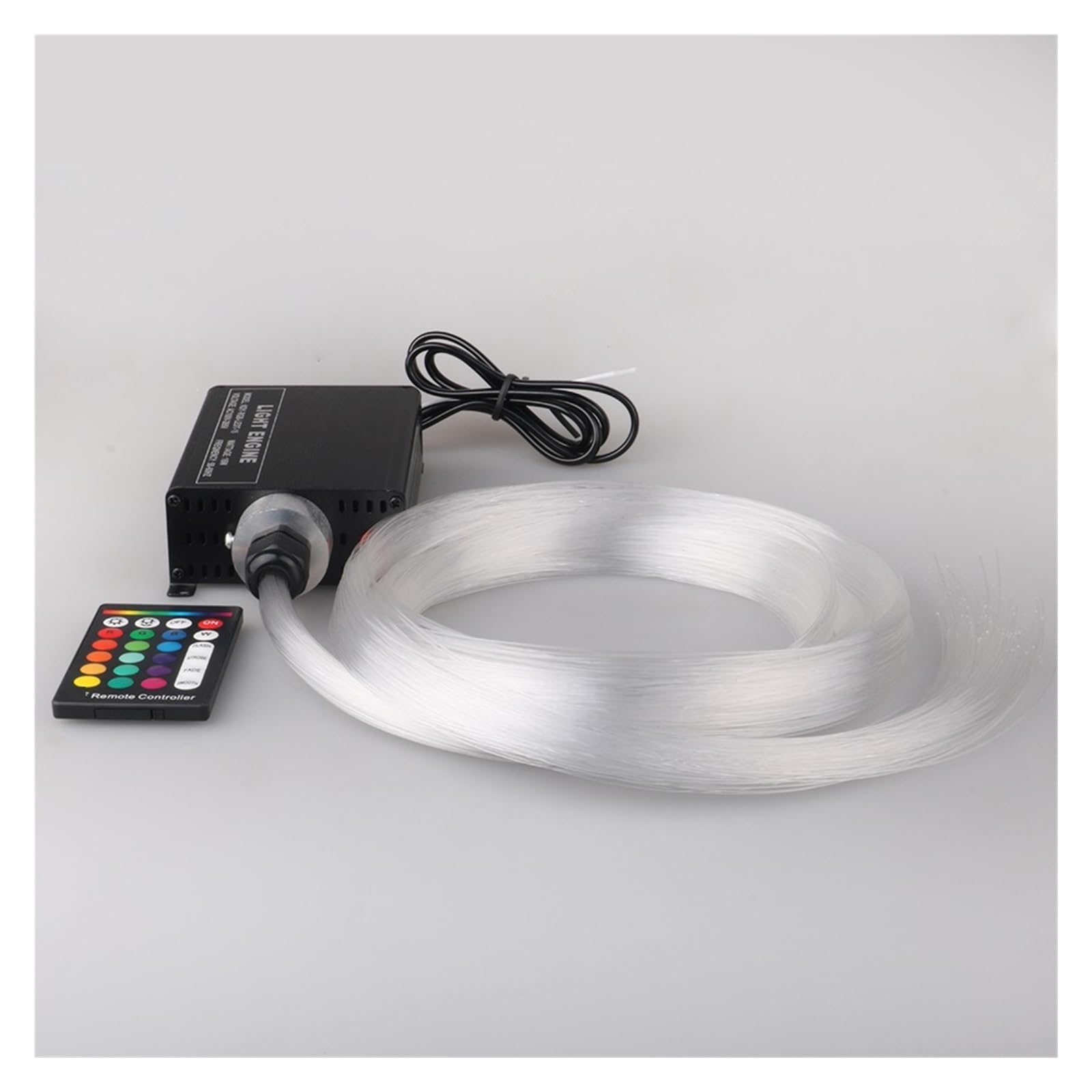 Oświetlenie wnętrza samochodu LED, 16W RGBW 16 zmiana koloru LED światła optyczne gwiazda zestaw sufitowy, światło 200 sztuk 0.75mm 2M koniec blasku światłowód oświetlenie silnika Światła nastrojowe w