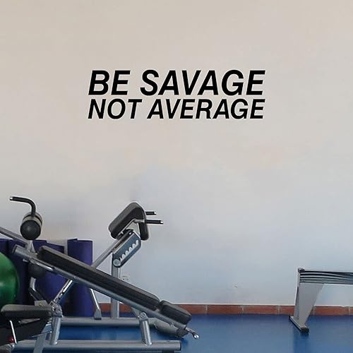 Calcomanías de pared inspiradoras, Be Savage Not Average, (fácil de aplicar), citas motivacionales, yoga, ejercicio, deportes, fitness,