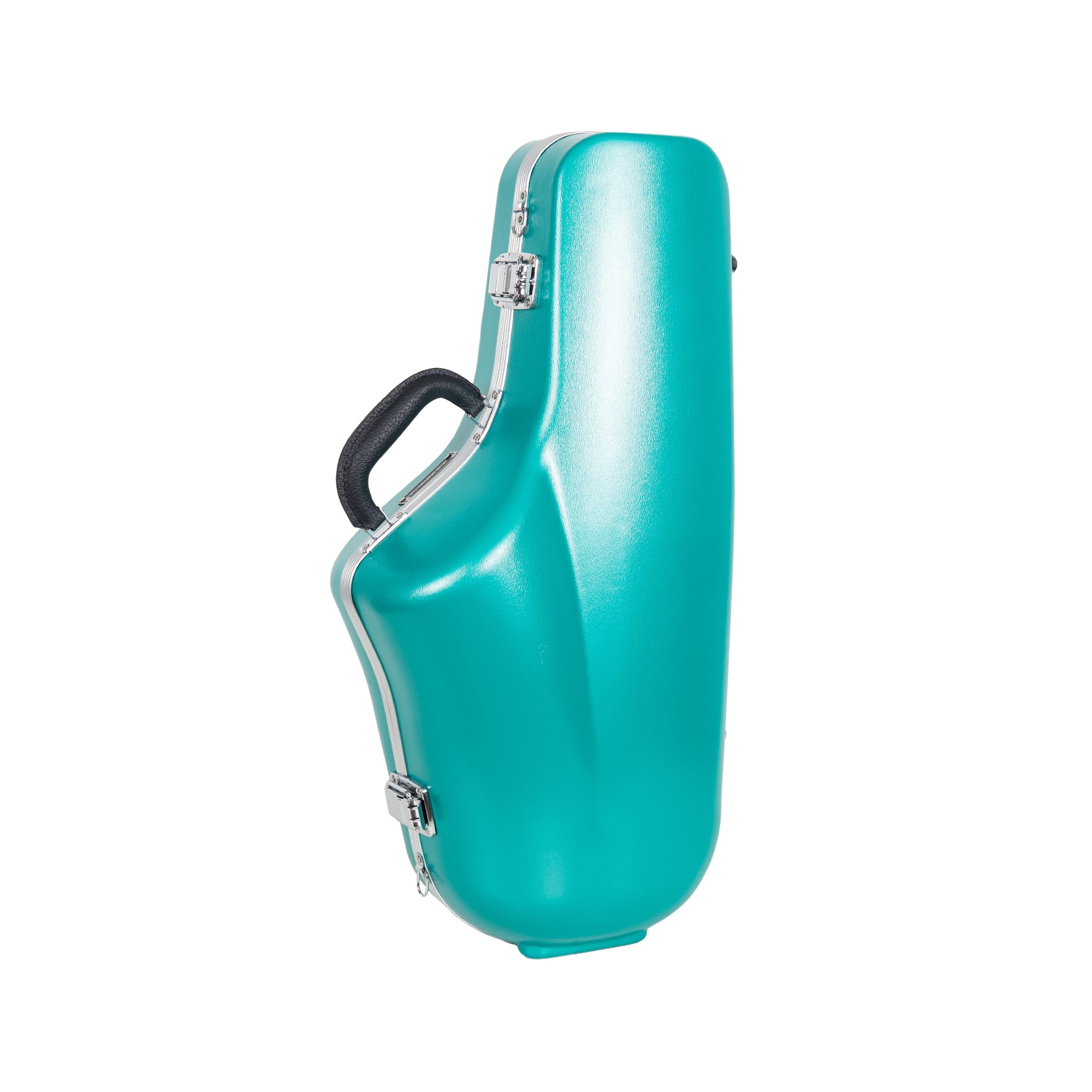Crossrock Étui Contour ABS pour Saxophone Alto | Finition Bleu Menthe, Intérieur Velours Bourgogne, Serrure, Poche Accessoire, Poignée Ergonomique