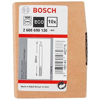 Bosch Professional Pointed Chisel With Sds Max Shank, Suitable For 16 Kg Demolition Hammer, Total Length 280mm, Pack of 10