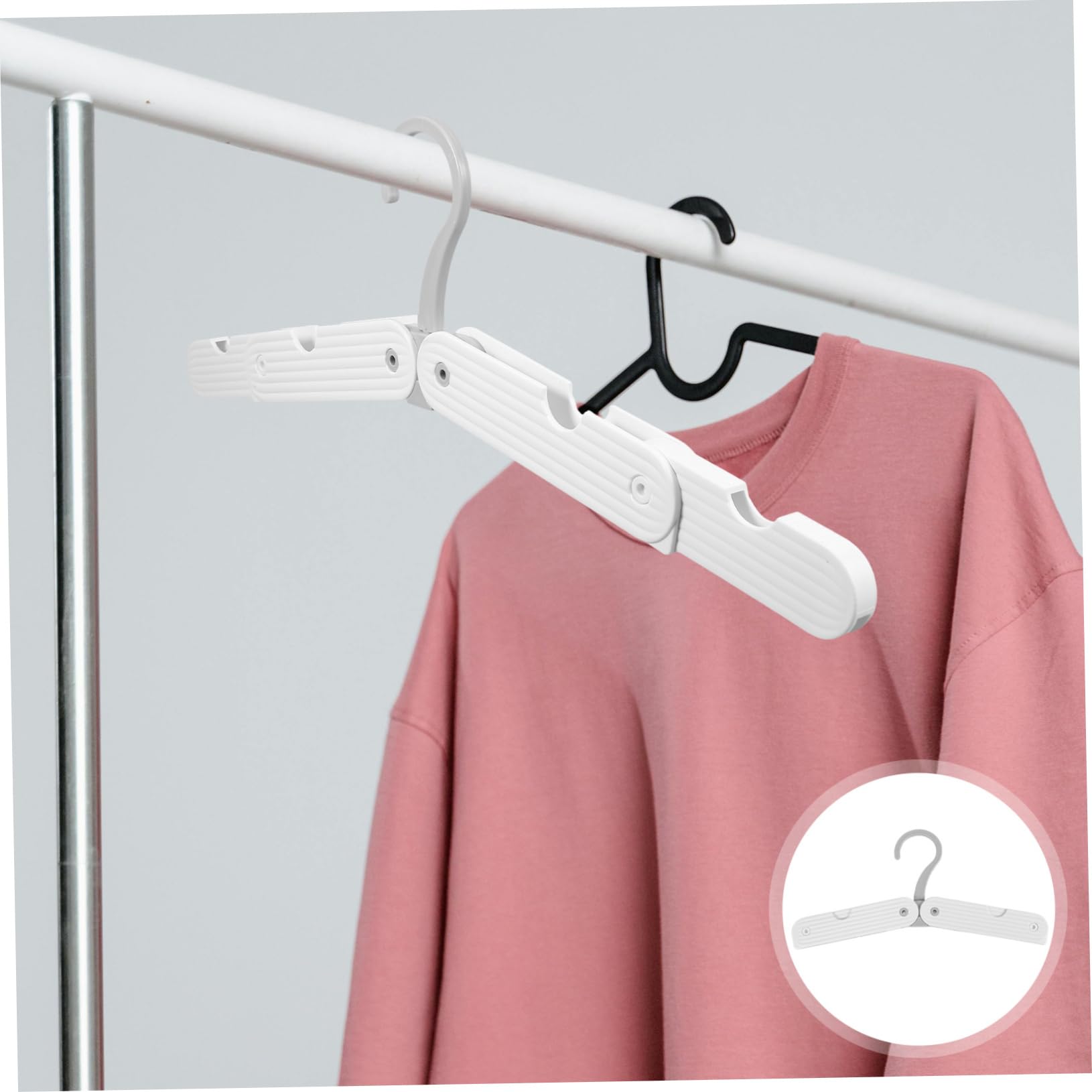 Unomor Elegant Folding Hangers Portable Travel Clothes Organizer Compact Closet Rack