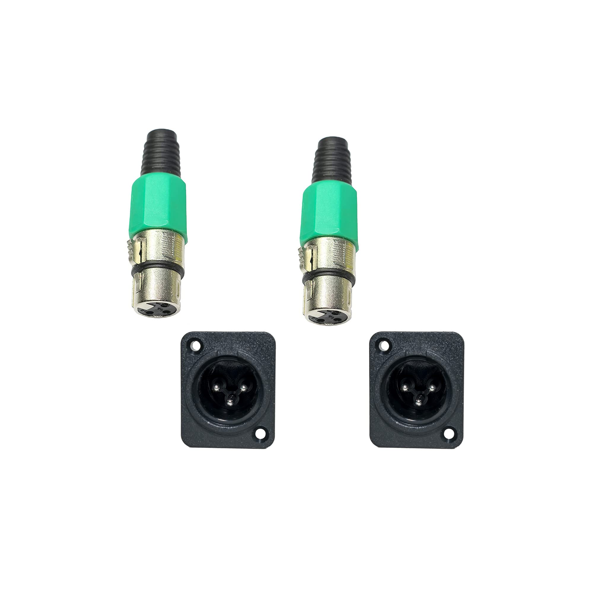 MIC XLR 3Pin Male Chassis Panel Mount With 3 Pin MIC XLR Female Connector,Black-image-32