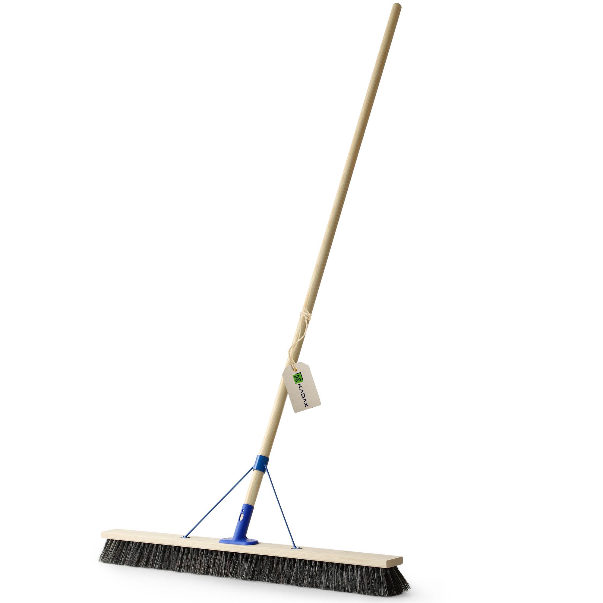 KADAX Balai de Rue Avec Long Manche en Bois, Large et Robuste, Brosse à Récurer Industrielle Pour Sol et Cour (100 cm)