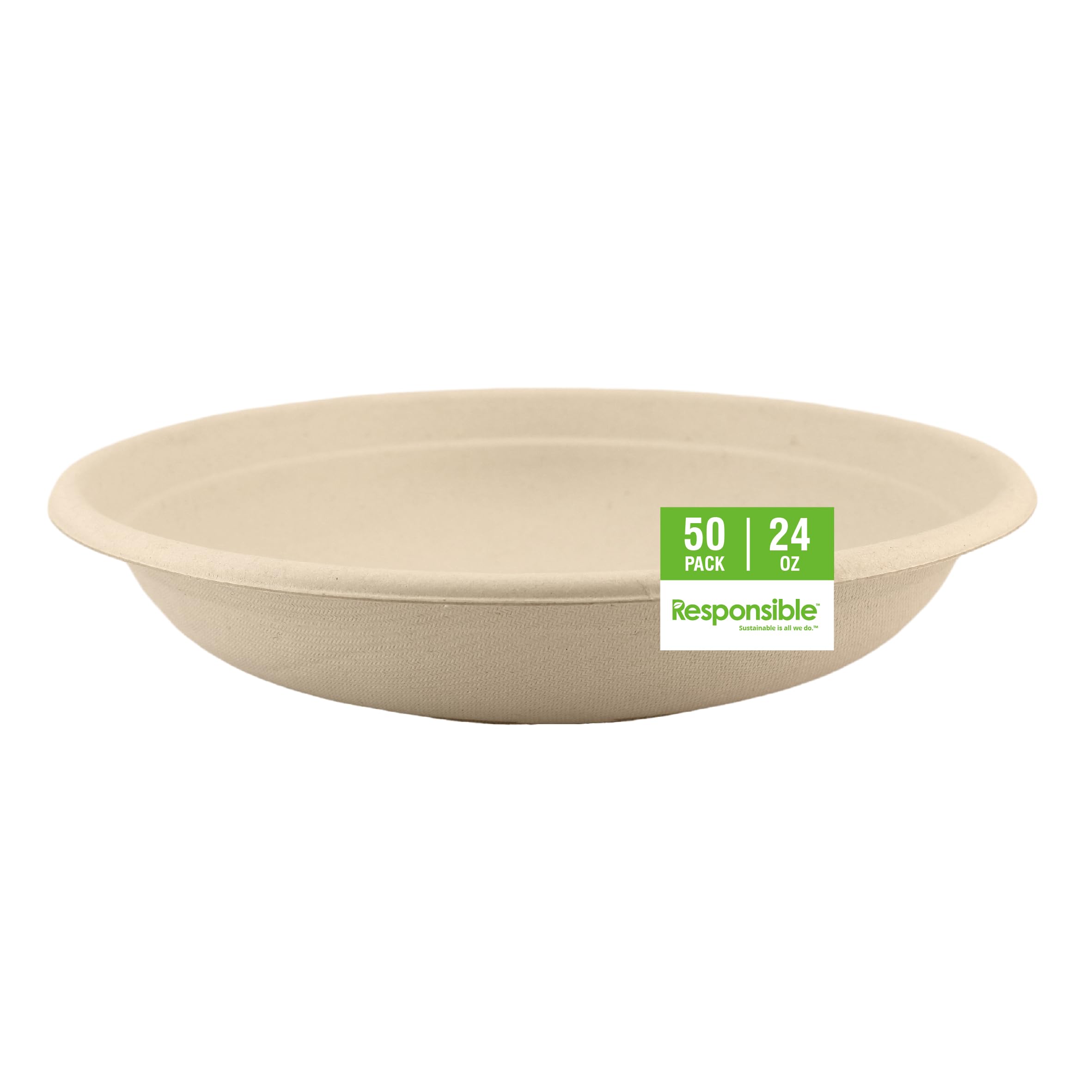 Responsible Products 24 oz (50 Count) / Natural Brown / Casual Bowls