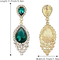 Vista 5 de BriLove - aretes de cristal para mujer, con diseño de lágrima