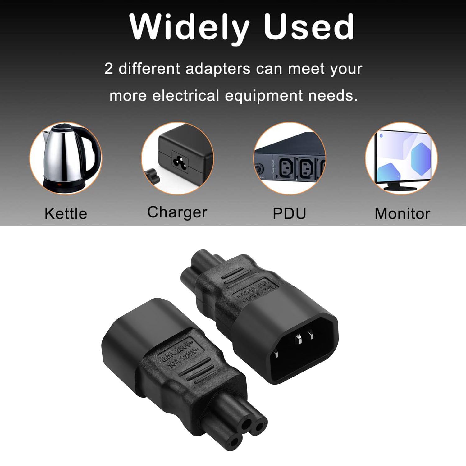 Adaptateur d'alimentation IEC320 C20 vers C13, adaptateur de prise d'alimentation mâle C20 vers femelle C13, convertisseur AC IEC 15A vers 10A, 16A vers 10A WA-0088