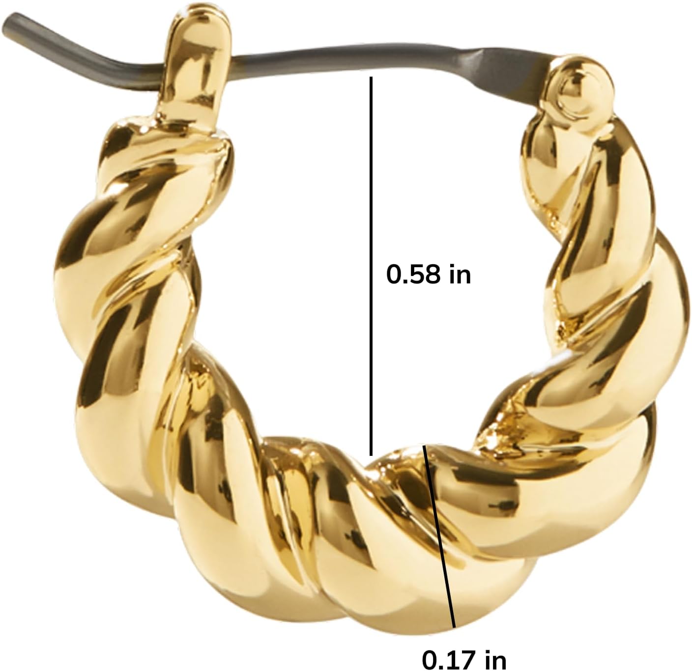 Ana Luisa Gold Earrings - Twisted Huggie Hoop Earrings for Women - 14K Gold Plated Braided Hoop Earring - Hypoallergenic, Water-Resistant, Tarnish-Free - Small, Mini, and Standard Size Available - Image 5