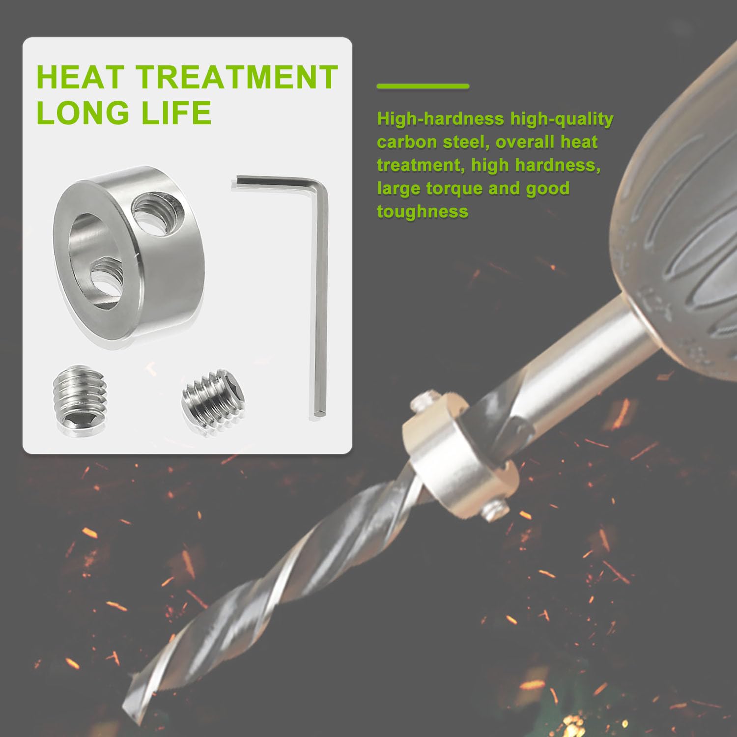 3/4/5/6/7/8/9/10 mm 8 Pezzi Stopper Stop di Profondità Limitatore di profondità Drill Depth posizionatore, con Chiave esagonale