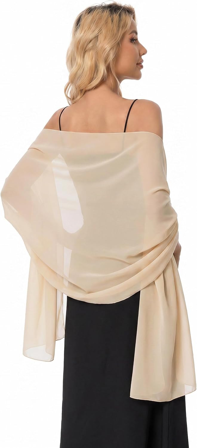 Chiffon Shawls and Wraps for Evening Dresses Women Elegant Soft Scarf Bridal Scarve Wedding Stole