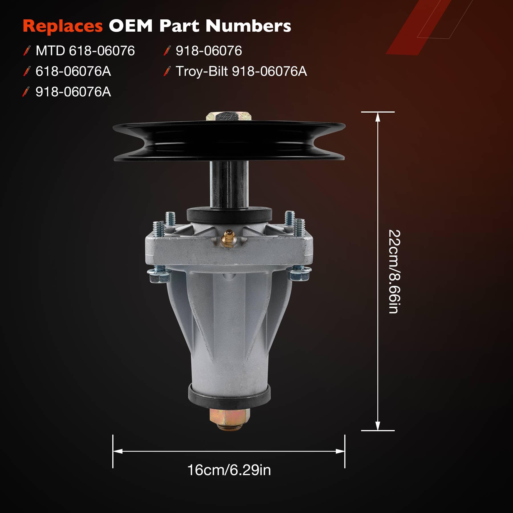 Amazon.com : 918-06076A 618-06076 Mower Deck Spindle Compatible