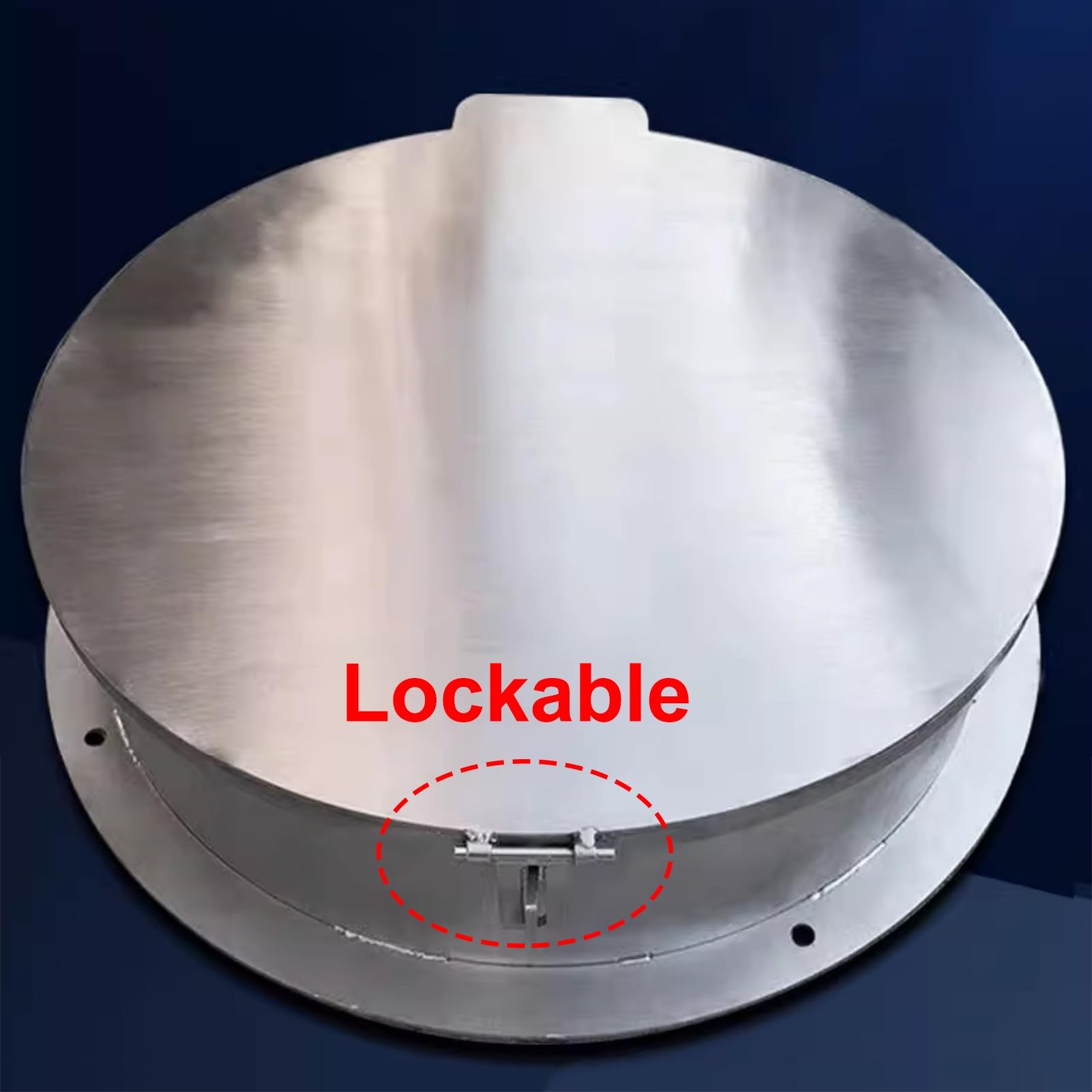 Copertura per pozzetto bloccabile, patta a 90°, copertura rotonda per albero, coperchio di scarico in acciaio inox, copertura di accesso per fognature pesanti (70 cm / 27.5in) per soluzioni di