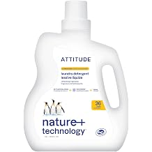 ATTITUDE Liquid Laundry Detergent, EWG Verified, HE Compatible, Plant-Based & Vegan, Natural Laundry Soap, Citrus Zest Scent, 36 Loads, 1.8 Liters