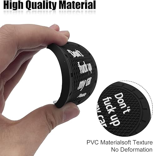 Miniatura 6 de 4 posavasos para automóvil, Don't Fuck Up My Car Please, portavasos antideslizante universal integrado decorativo divertido, accesorios interiores