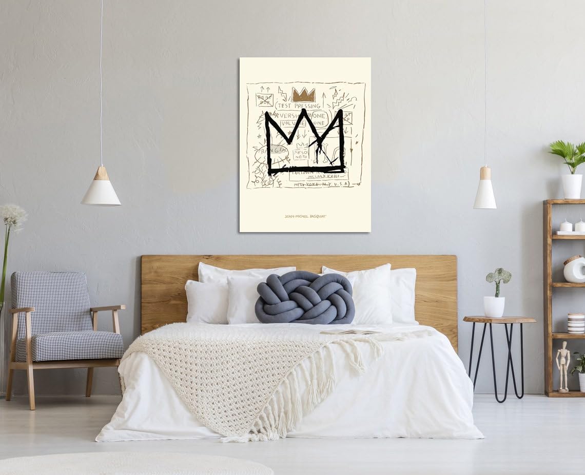 Basquiat Poster, Canvas Prints Jean Michel Basquiat Art, Basquiat Crown Wall Decor, Street Wall Art, Basquiat Wall Art, Basquiat Decoration, Framed Basquiat Home Decor Ready To Hang