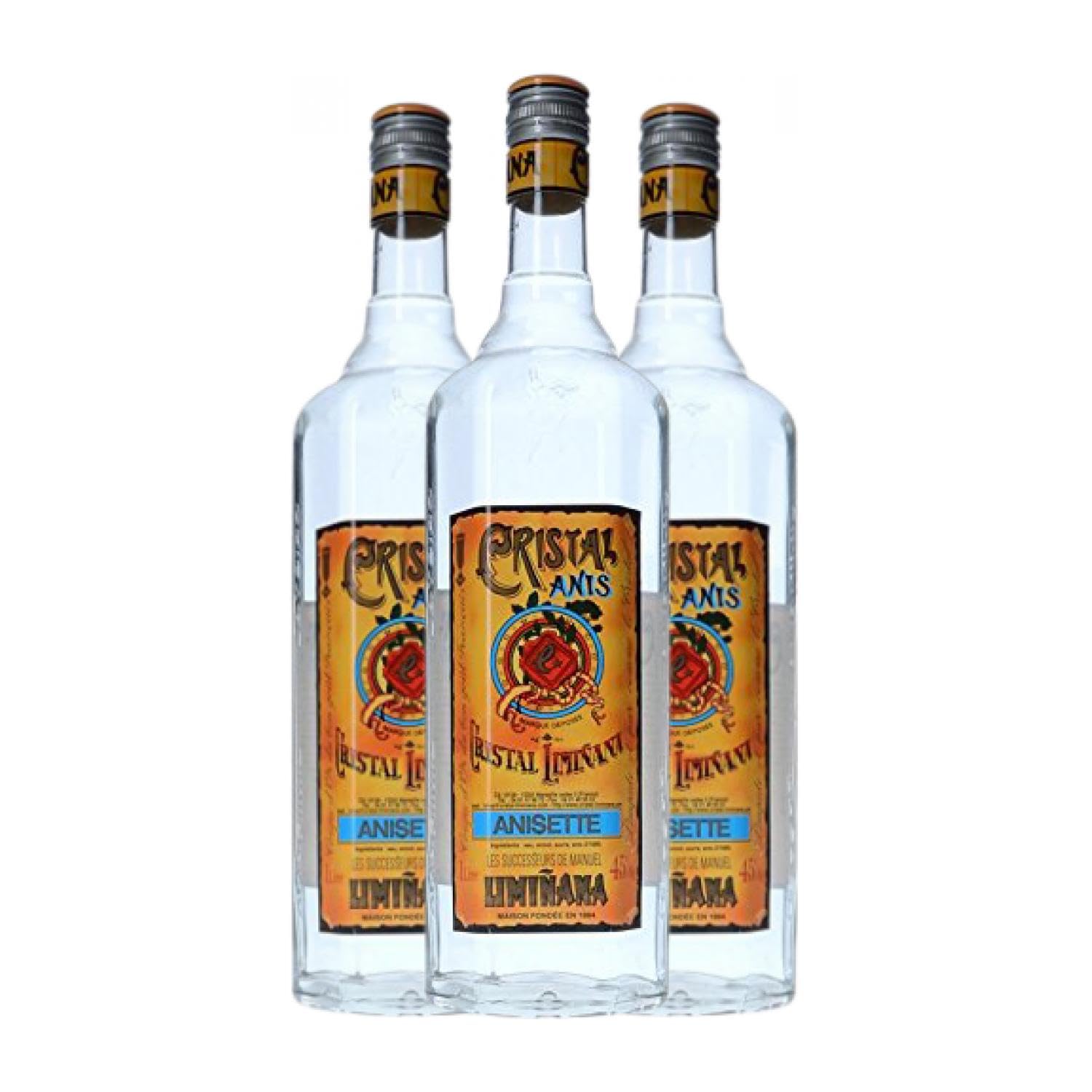 Anisado Cristal Anís Seco Botella Misil 1 L (Caja de 3 Botella Misil de 1 L)