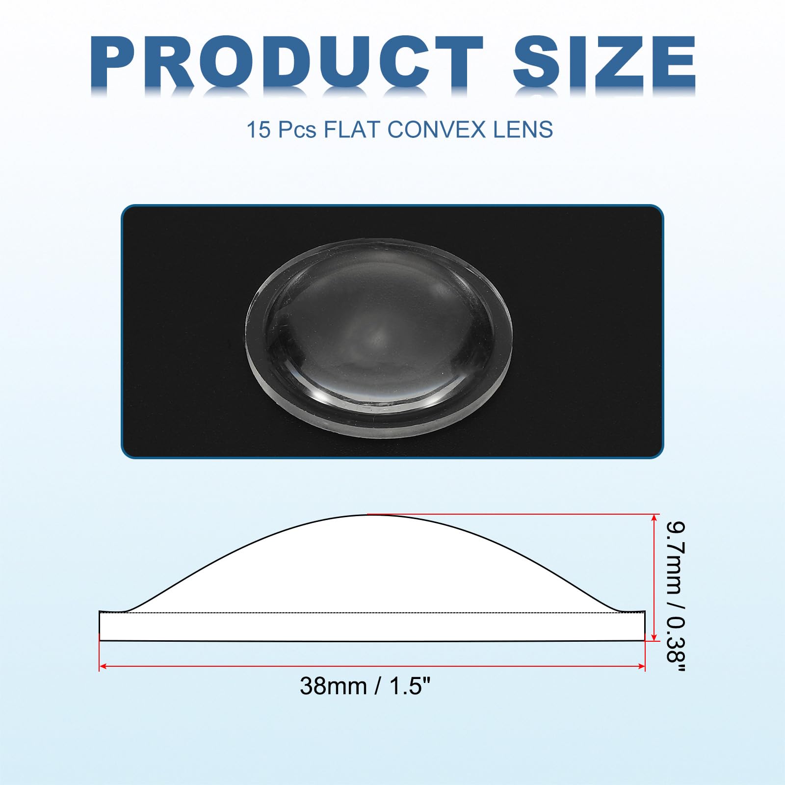 PATIKIL Diameter 38mm Flat Convex Lens - Image 2