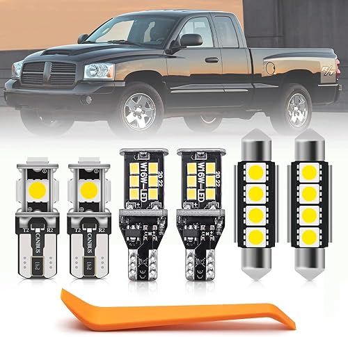 11 piezas kit de bombillas LED para luces interiores para Dodge Dakota 2005 2006 2007 2008 2009 2011 bombillas LED interiores súper brillantes de
