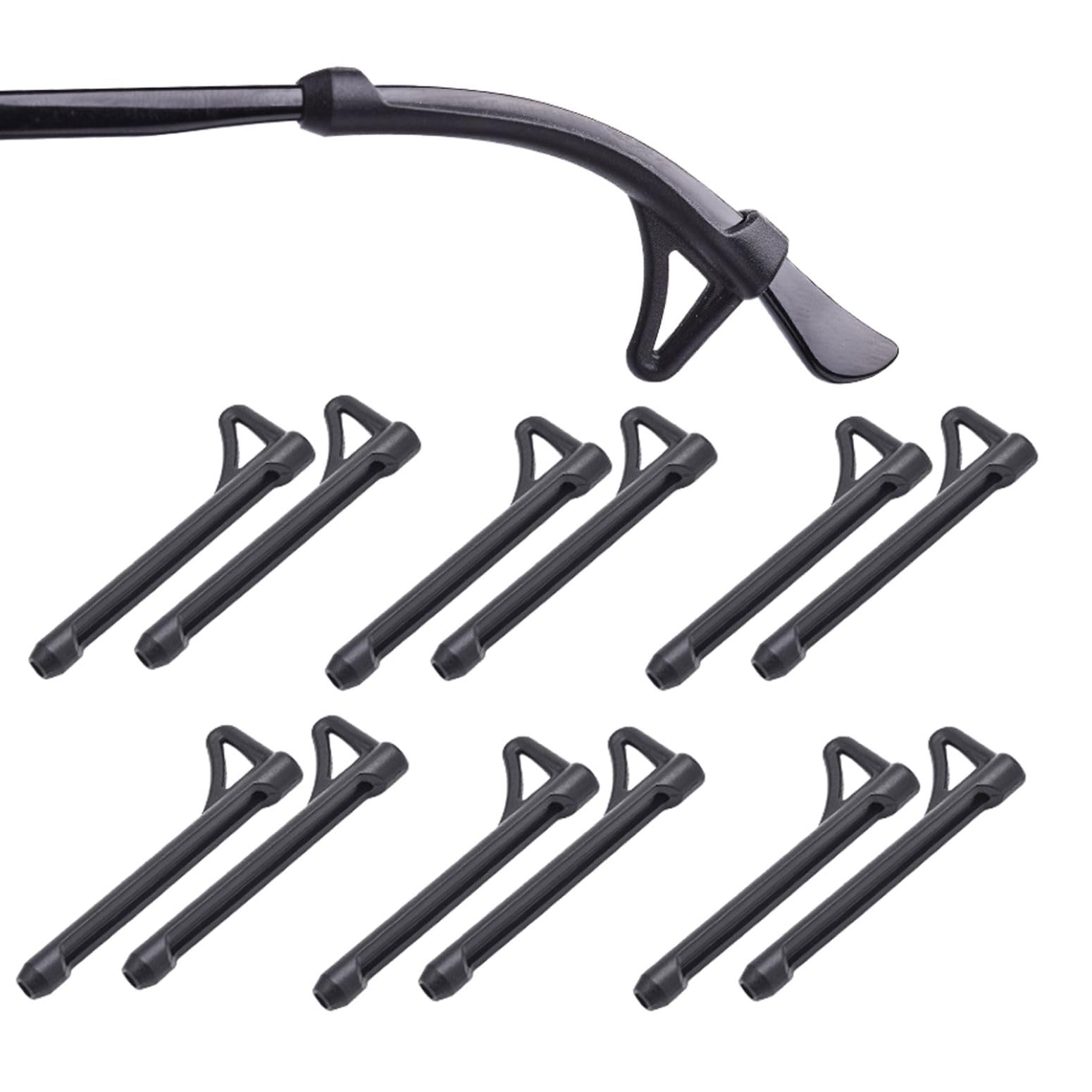 OPUGIT 6Pairs Soft Silicone Glasses Temple Grips, Anti-Slip Elastic Sleeve Glasses Retainers