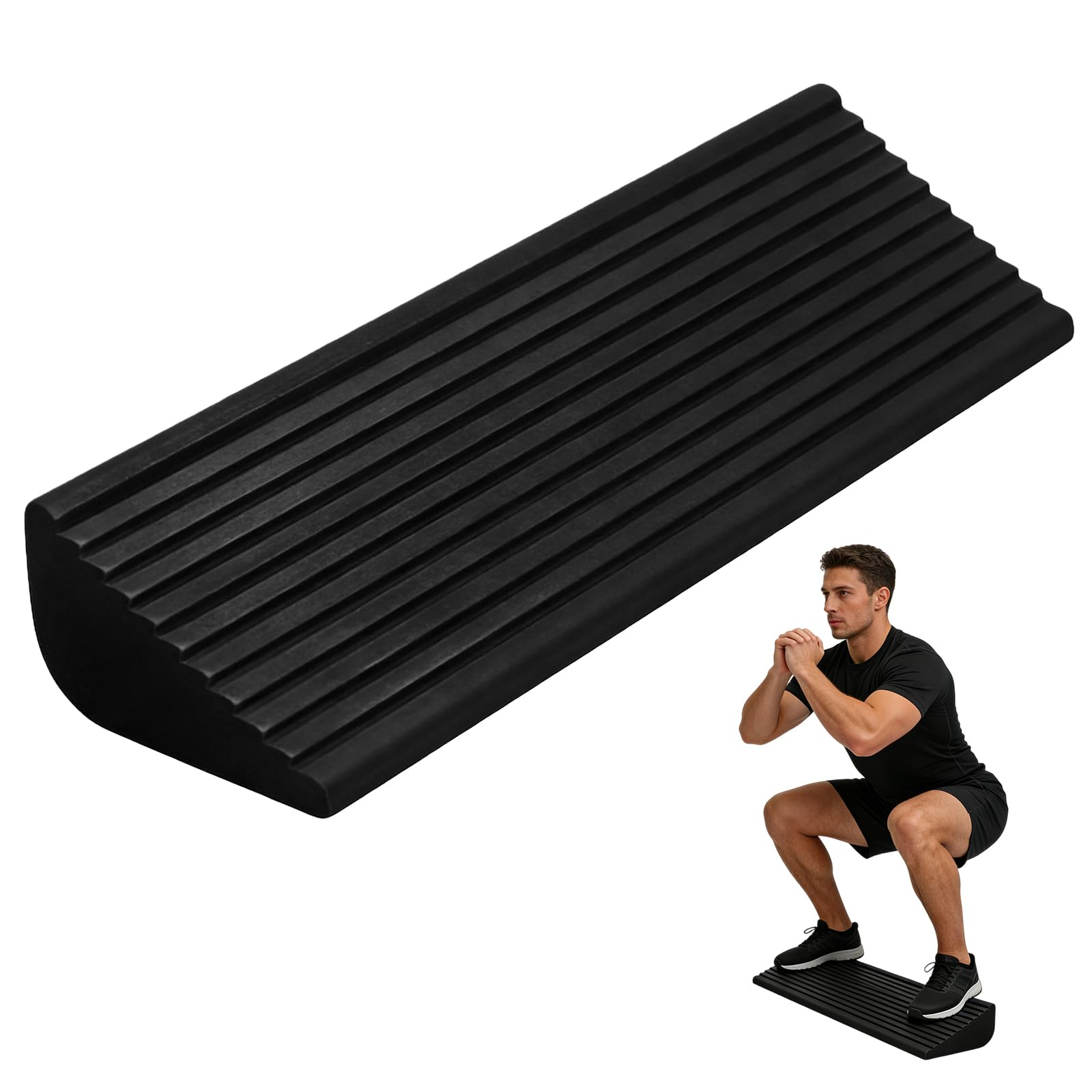 Planche Inclinée, Extenseur Du Mollet, Antidérapante Cale De Squat, Planche D'Équilibre, Cale De Mobilité Pour Jambes Équilibre Yoga Exercice Force Mobilité Flexibilité Entraînement, Noire