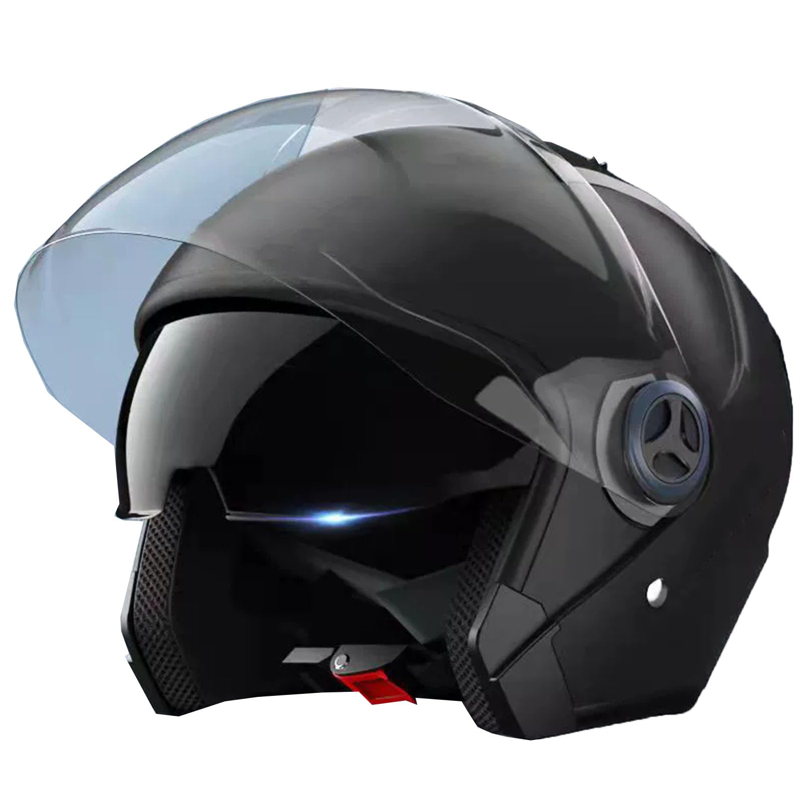 Casque Jet Scooter JATIBOSH 3/4 Vintage avec Pare-Soleil pour Balade Urbaine