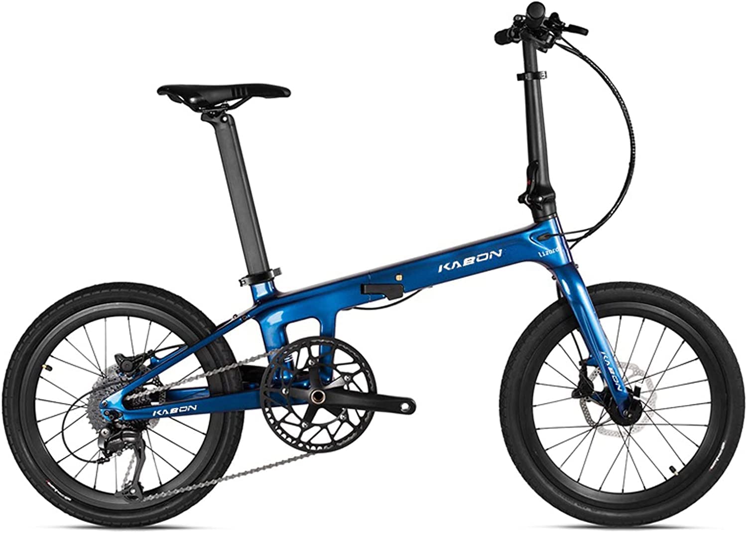 KABON Voll Carbon Faltrad, Leichtes 20 Zoll Carbonfaser Rahmen Klapprad mit 11 Gang Hydraulische Scheibenbremse Fahrrad mit Carbon Laufradsatz für Unisex-Erwachsene