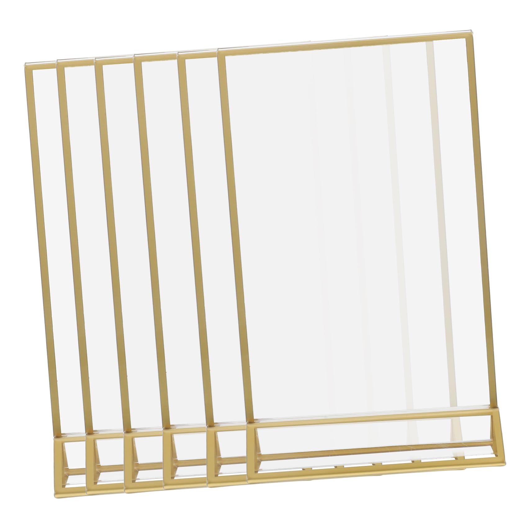 6piezas Licor Letreros Acrilicos para Mesa Transparente Borde Dorado Portaletreros de Acrilico Portacarteles para Banquetes Portamenús Soportes para Letreros Expositor para Bodas