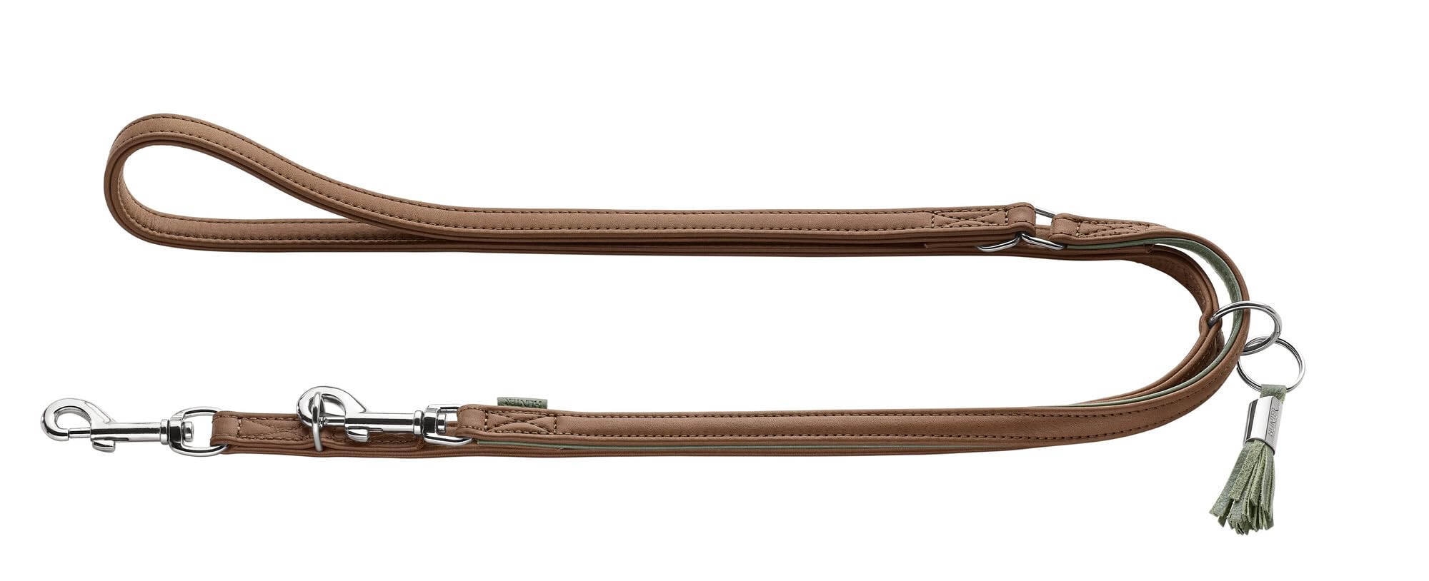 Hunter Regulowana smycz dla psa Portofino ze skóry premium, 3-stopniowa regulacja, miękka i elastyczna, nadaje się do zawieszenia, Made in Germany, kolor: taupe/turkusowy, rozmiar: 20/200