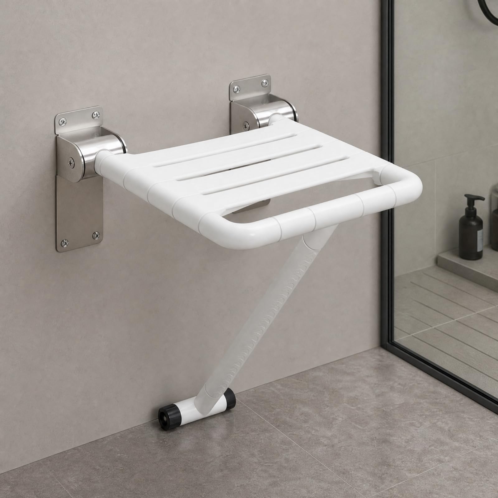 Amagogo Asiento para Ducha Pared | Ahorra Espacio, Asiento Ducha con Patas, Antislizante, para Baño, uarios Mayores,