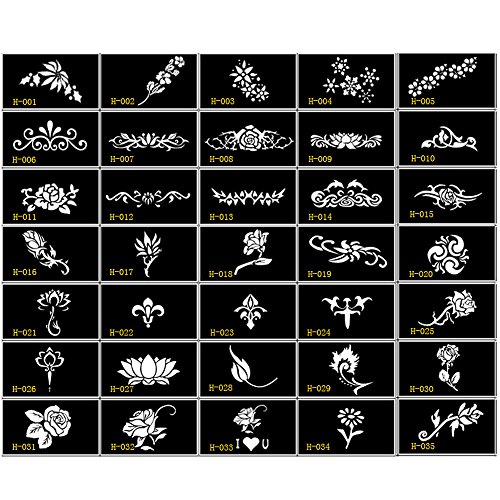 35 Pcs Kids Tattoo Stencil Set Best of Temporary Tattoos Stencils Set for Children & Teenagers