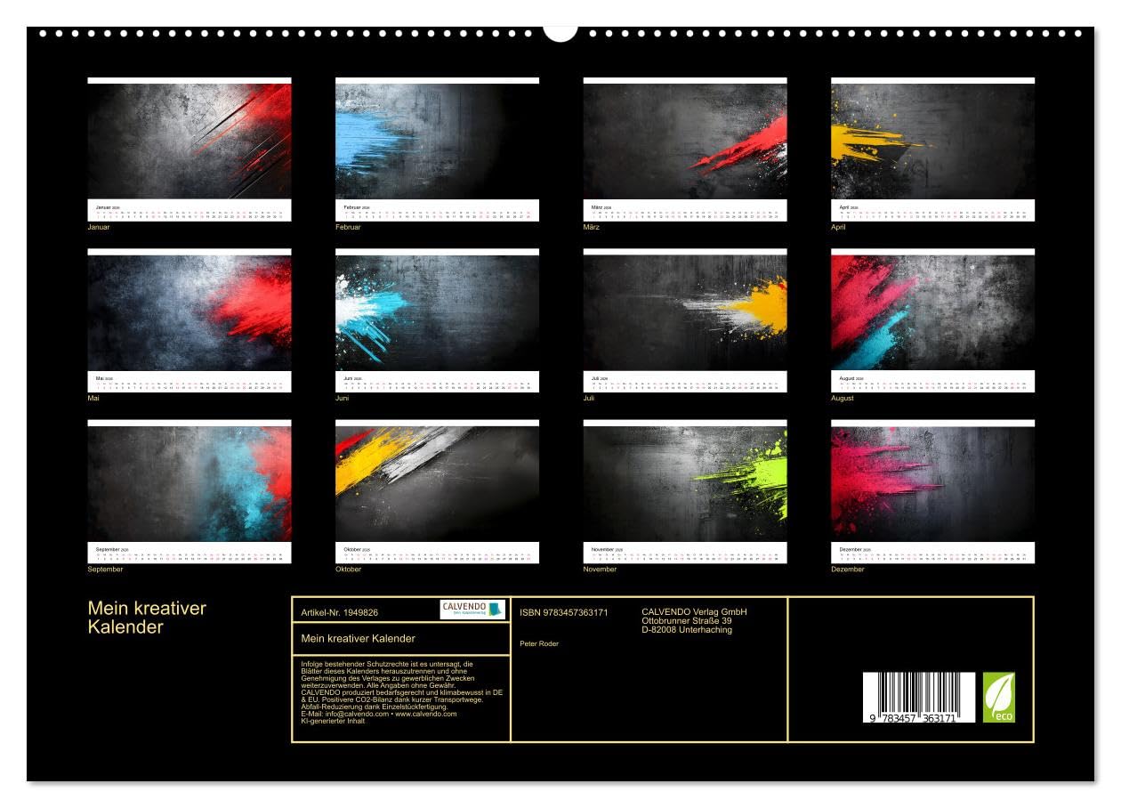 Mein kreativer Kalender (hochwertiger Premium Wandkalender 2026 DIN A2 quer), Kunstdruck in Hochglanz: Unvergessliches verschenken - was gibt es Schöneres (CALVENDO Hobbys)