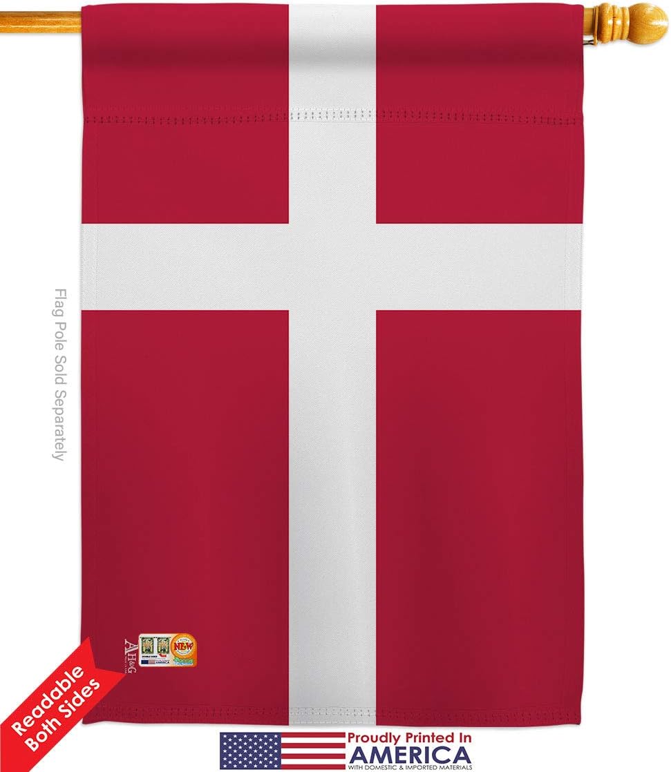 Denmark Garden House Flags Set Regional Nationality Nation International World Country Particular Area Small Decorative Gift Yard Banner Double-Sided Made In USA 28 X 40