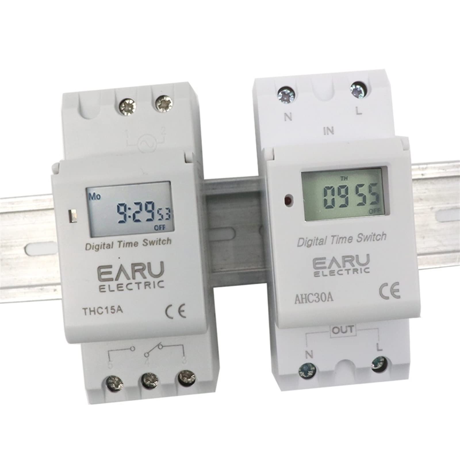 Temporizador de relé Digital programable THC de 15 A y 30 A for Montaje en riel DIN, 7 días, Control de CA 12 V, 24 V, 48 V, 110 V, 220 V y 230 V (50 Unidades)(30a,1NO 12V AC DC)