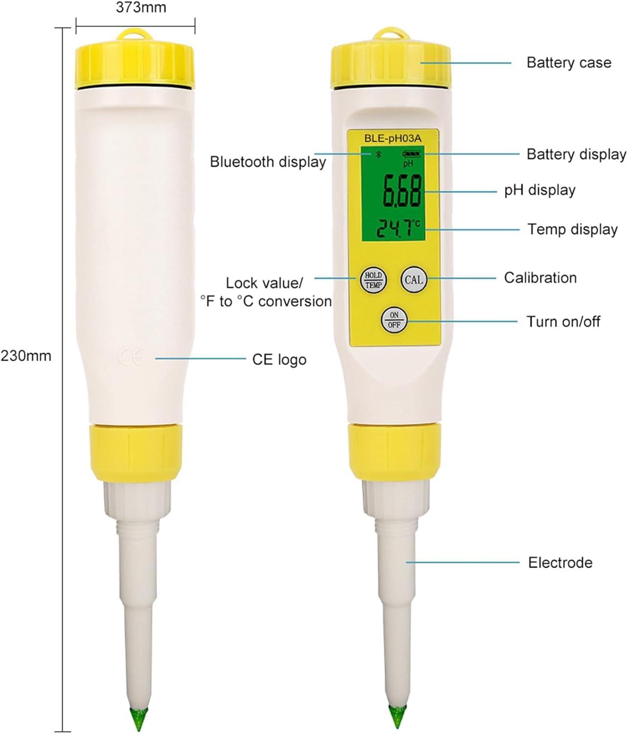 Genérico Medidor De Ph De Grado Alimenticio con Control Automático De Temperatura Y Resolución De 0