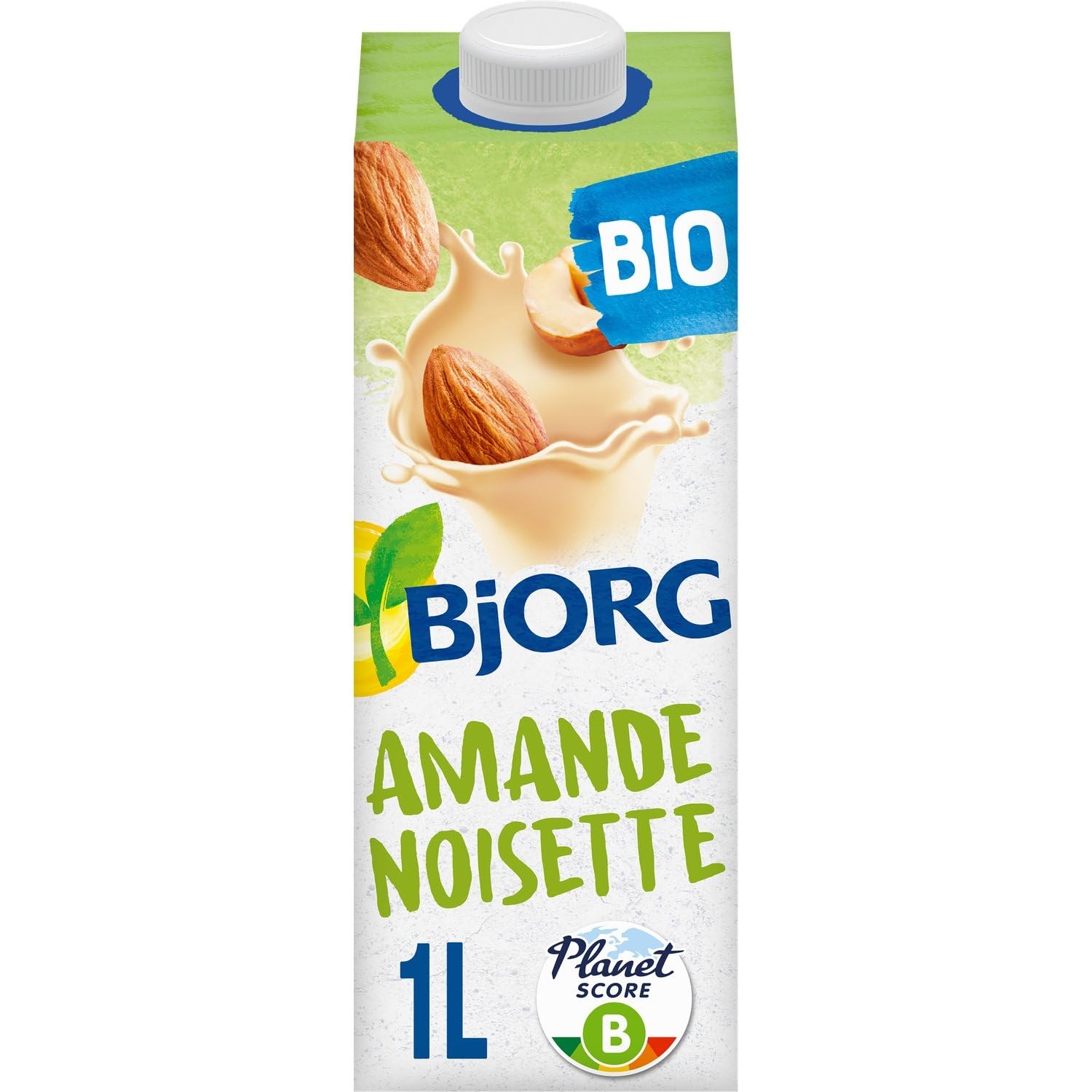 BJORG – Boisson végétale bio aux Amandes et Noisettes, Saveur Douce et Onctueuse (Brique 1L) - Le Lot De 3