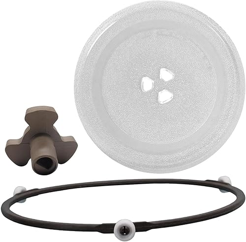 Bandeja para horno de microondas de 10.6 pulgadas y 12.4 pulgadas, reemplazo de placa giratoria de vidrio de microondas, placa redonda de vidrio de