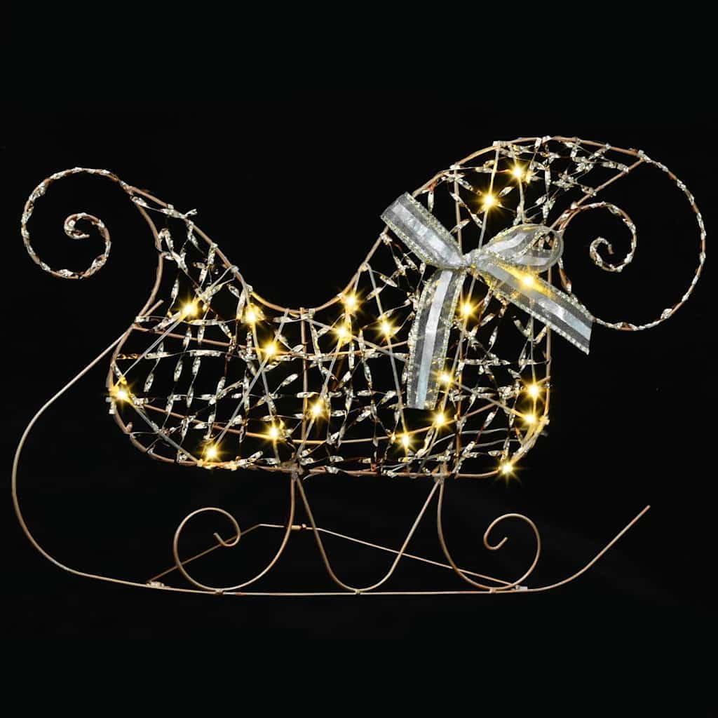 LED Rentiere mit 60 LEDs warmes Weiß, 3-teiliges Set aus PET, 44,5 x 18 x 66 cm, Weihnachtsbaumschmuck Figur für Wohnzimmer, geschützte Außenbereiche, Festliche Adventsdekoration
