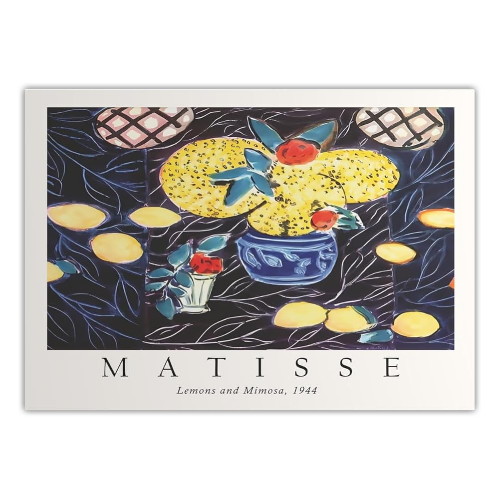 Rikin Liuff Famous Henri Matisse Wall Art Henri Matisse Lemons Poster and Prints Abstract Canvas Painting for Bedroom Wall Picture Decor 40x55cm Frameless