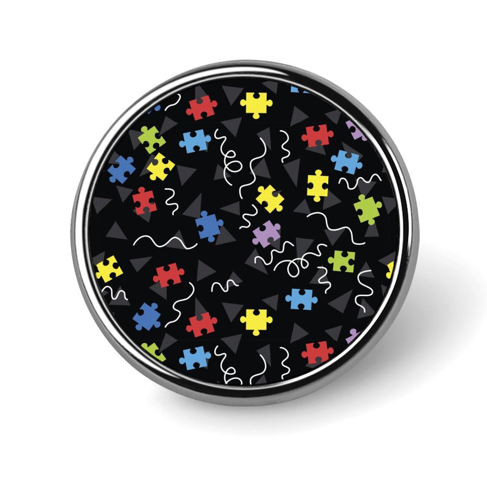 Autism Awareness Month Pins Round Buttons Brooches Enamel Lapel Pin Party Supplies Decor Badges for Hats Clothes Bags