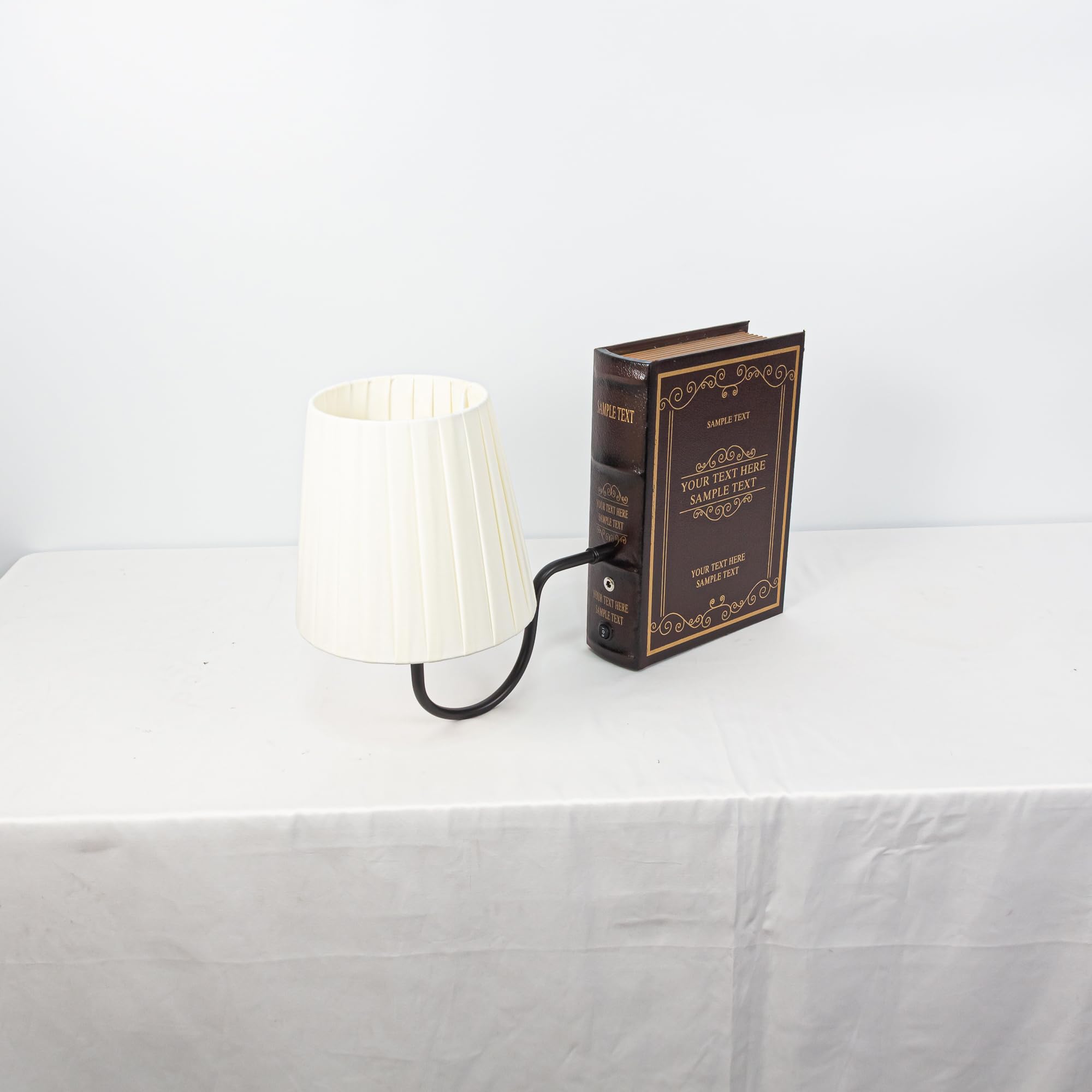 LED Buchlampe mit Fernbedienung, Vintage Dimmbar Nachttischlampe mit Stoffschirm 1xE27-Fassung,2er-Satz Wiederaufladbare Tischlampe Zeitschaltuhr für Nachttisch Beistelltisch -TD0629