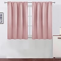 Vista 126 de LEMOMO Cortinas opacas de 42 x 84 pulgadas, juego de 2 paneles de cortinas con aislamiento térmico para oscurecer la habitación, cortinas