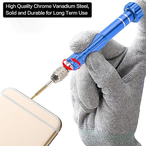 Miniatura 7 de Juego de destornilladores de precisión, mango de destornillador con kit de herramientas de apertura de reparación de 5 puntas para laptop, teléfono
