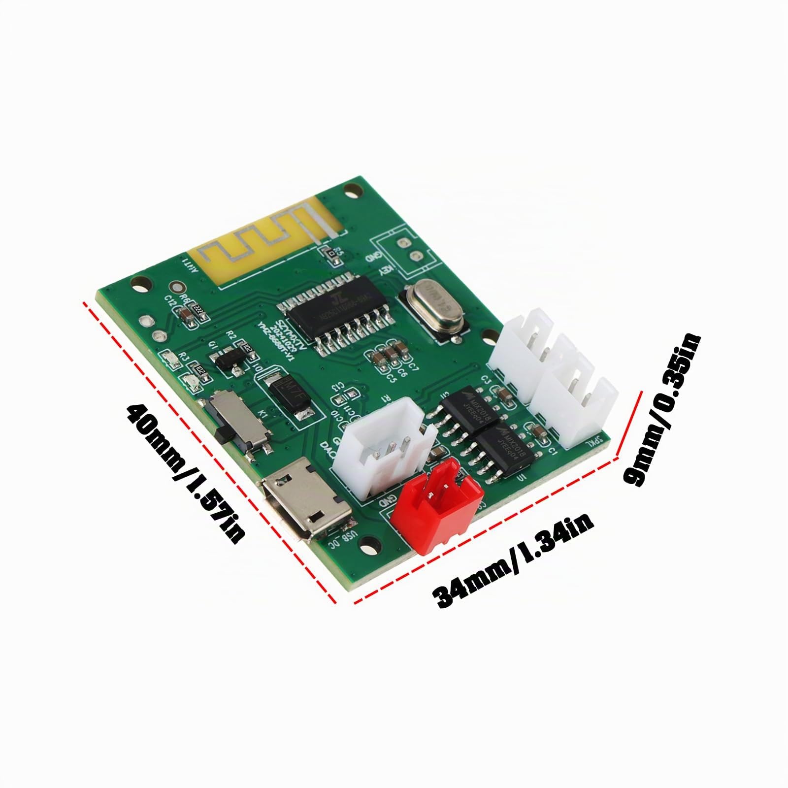 VGOL Scheda amplificatore Bluetooth 5.0 YMX-868BT 3.7V-5V 1.5A-2A per audio